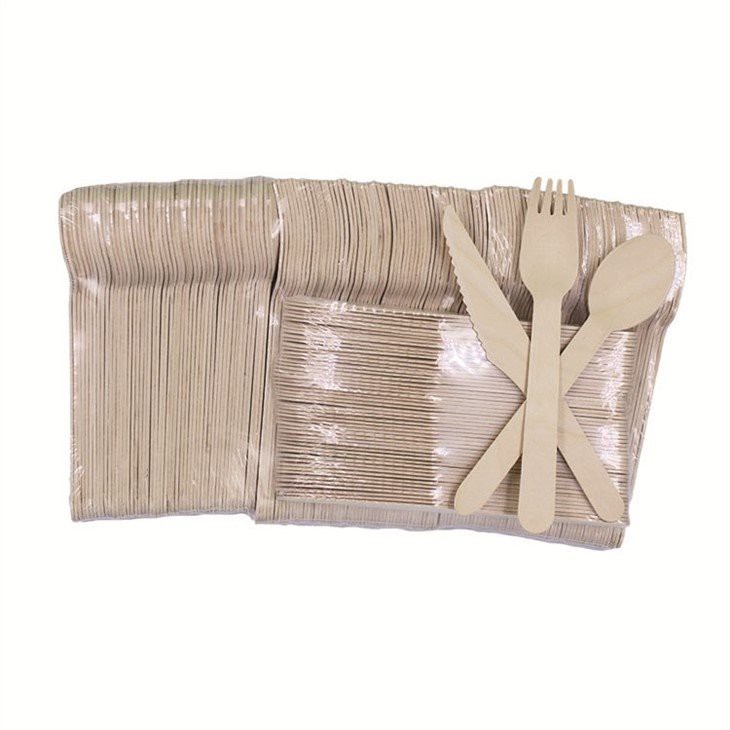 200 PCS wood cutlery set 2