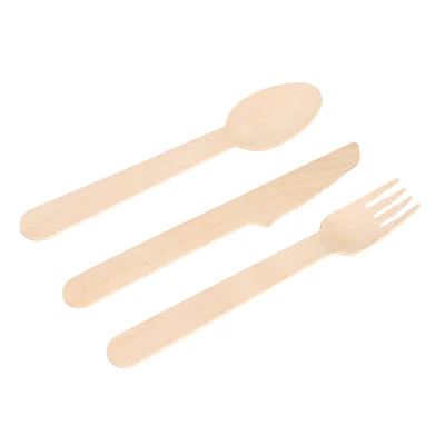 conjunto de talheres de madeira descartáveis ​​de 140 mm